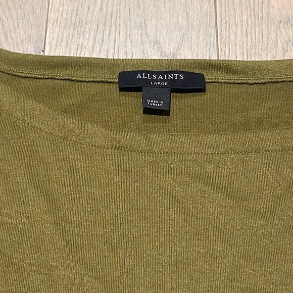 All Saints Ladies Size L Green Polyester Mix Long Sleeve Top - Picture 2 of 8